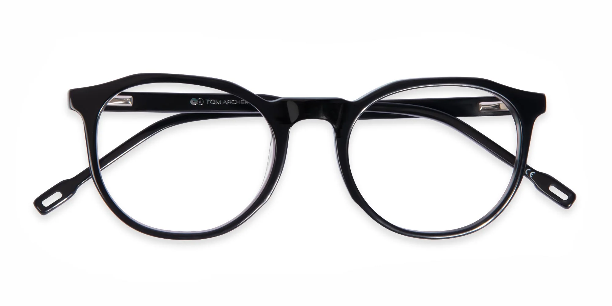 Black Acetate Round Frame Glasses -6