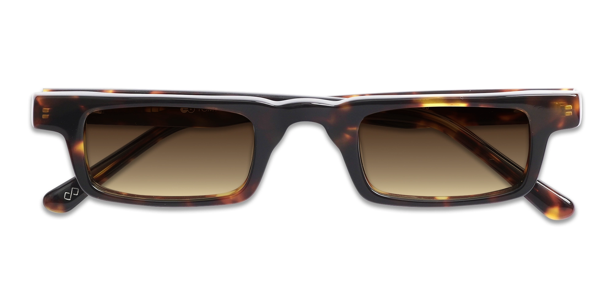 Brown Gradient Tinted Rectangular Sunglasses-6