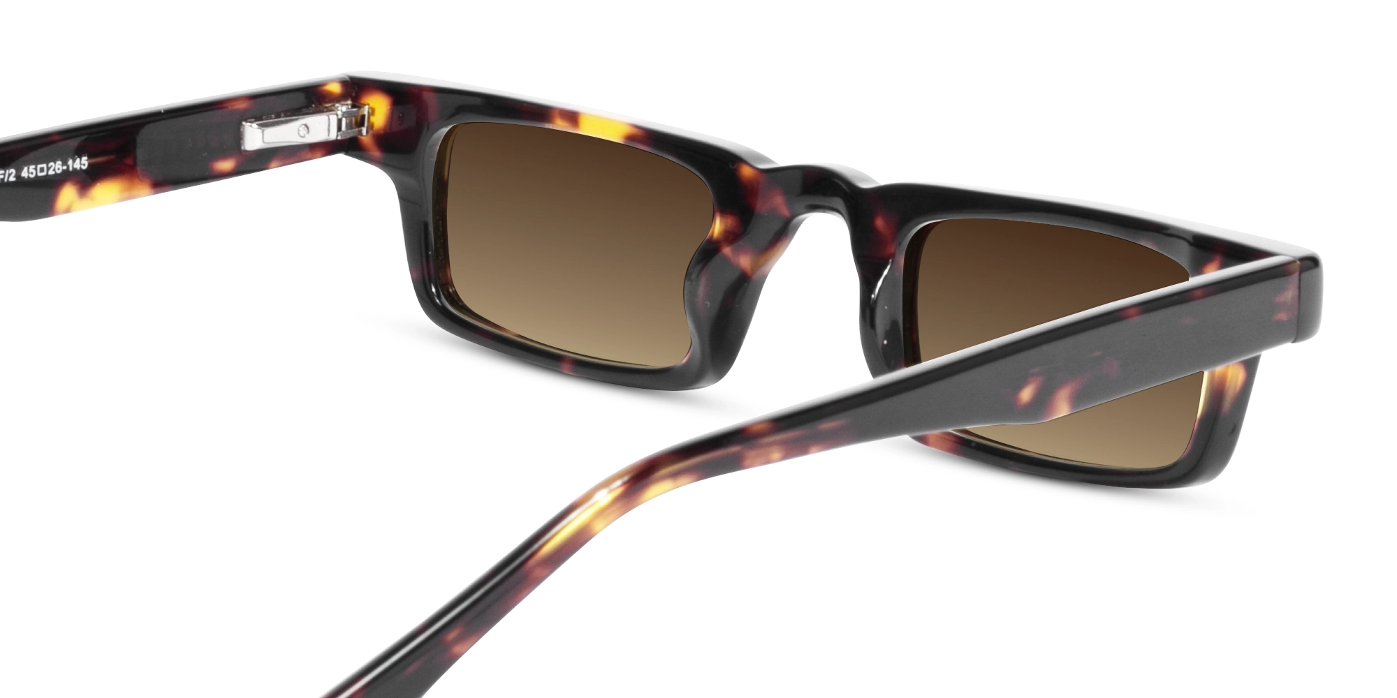Brown Gradient Tinted Rectangular Sunglasses-5