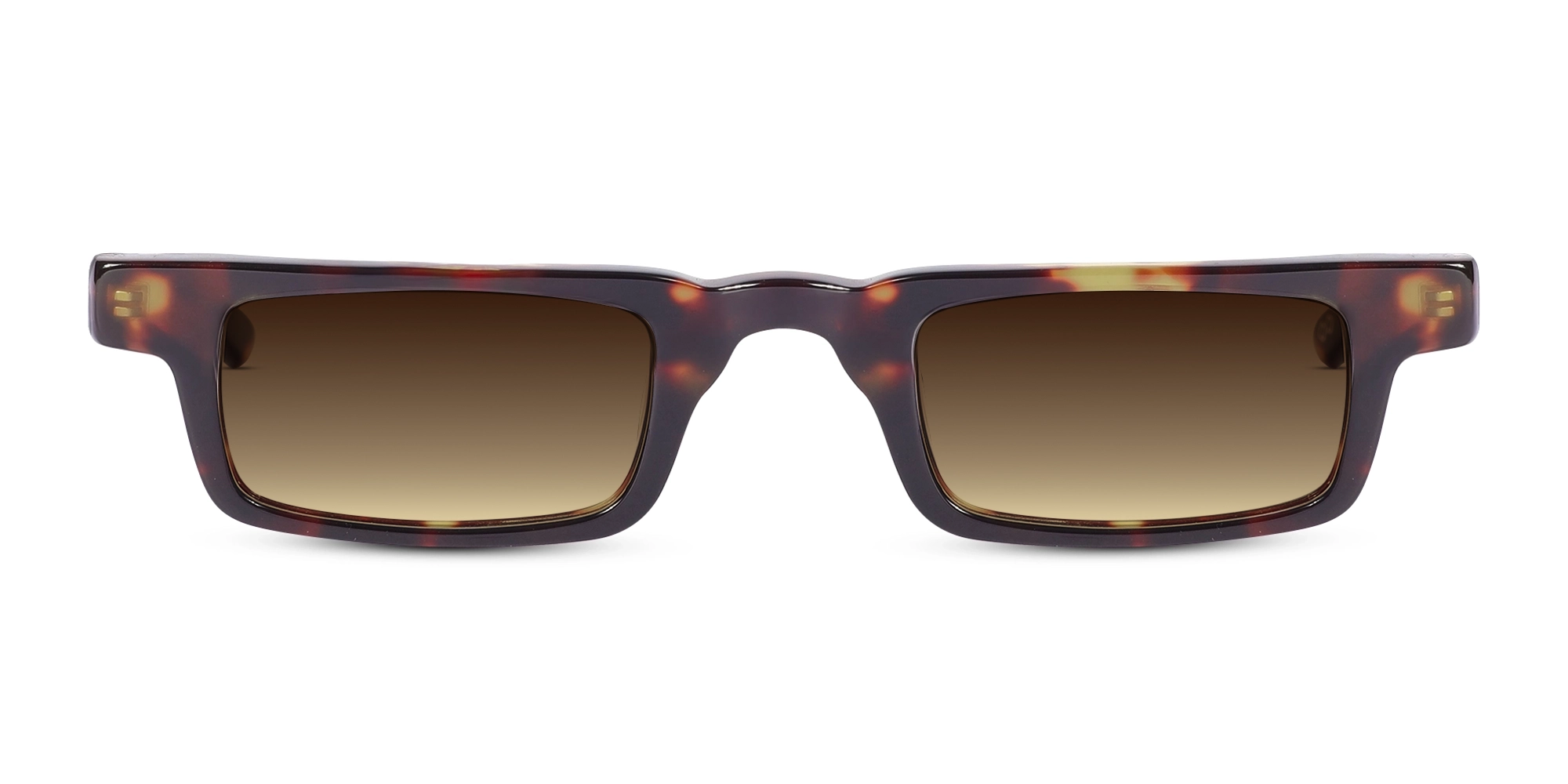 Brown Gradient Tinted Rectangular Sunglasses-1