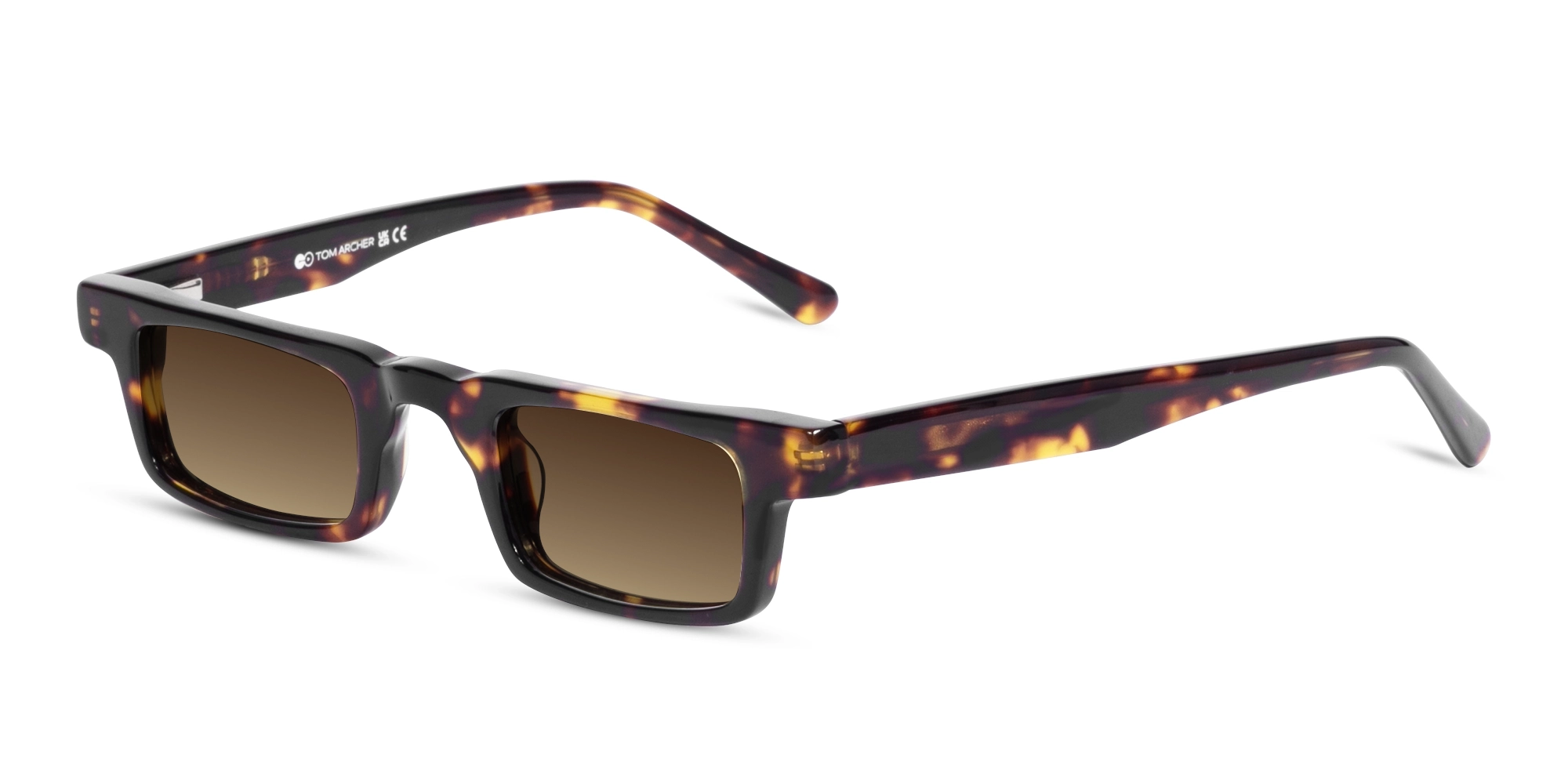 Brown Gradient Tinted Rectangular Sunglasses-3