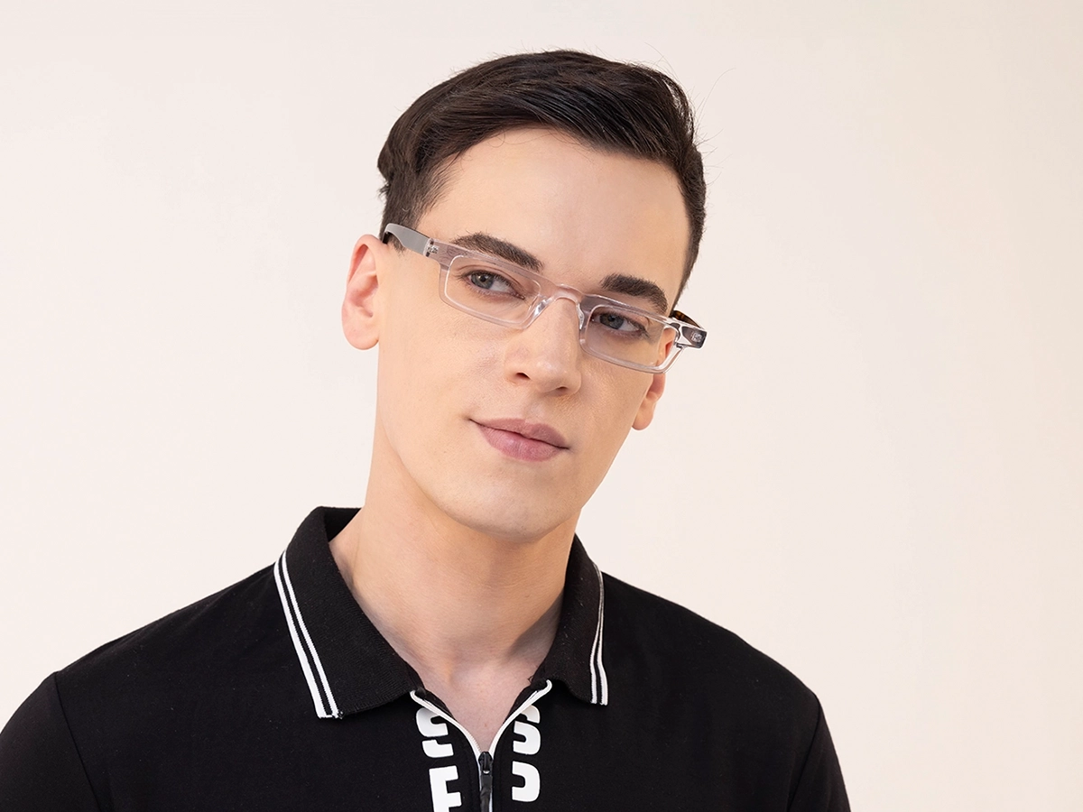 Clear Rectangle Spring Hinge Glasses 41
