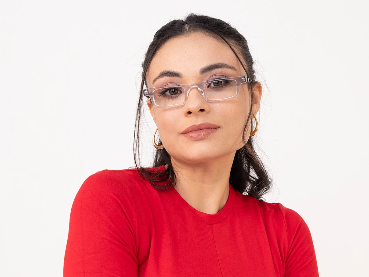 Clear Rectangle Spring Hinge Glasses 51