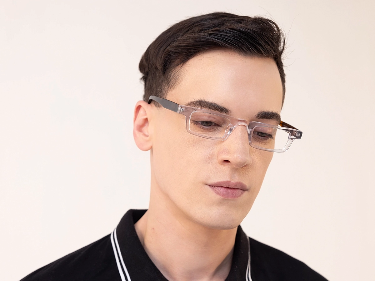 Clear Rectangle Spring Hinge Glasses 43