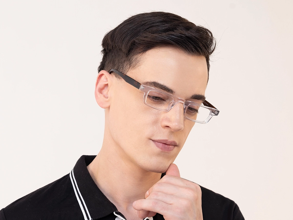 Clear Rectangle Spring Hinge Glasses 42