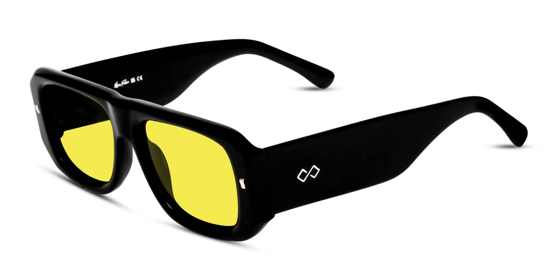 Large Square Yellow Tint Glasses-3