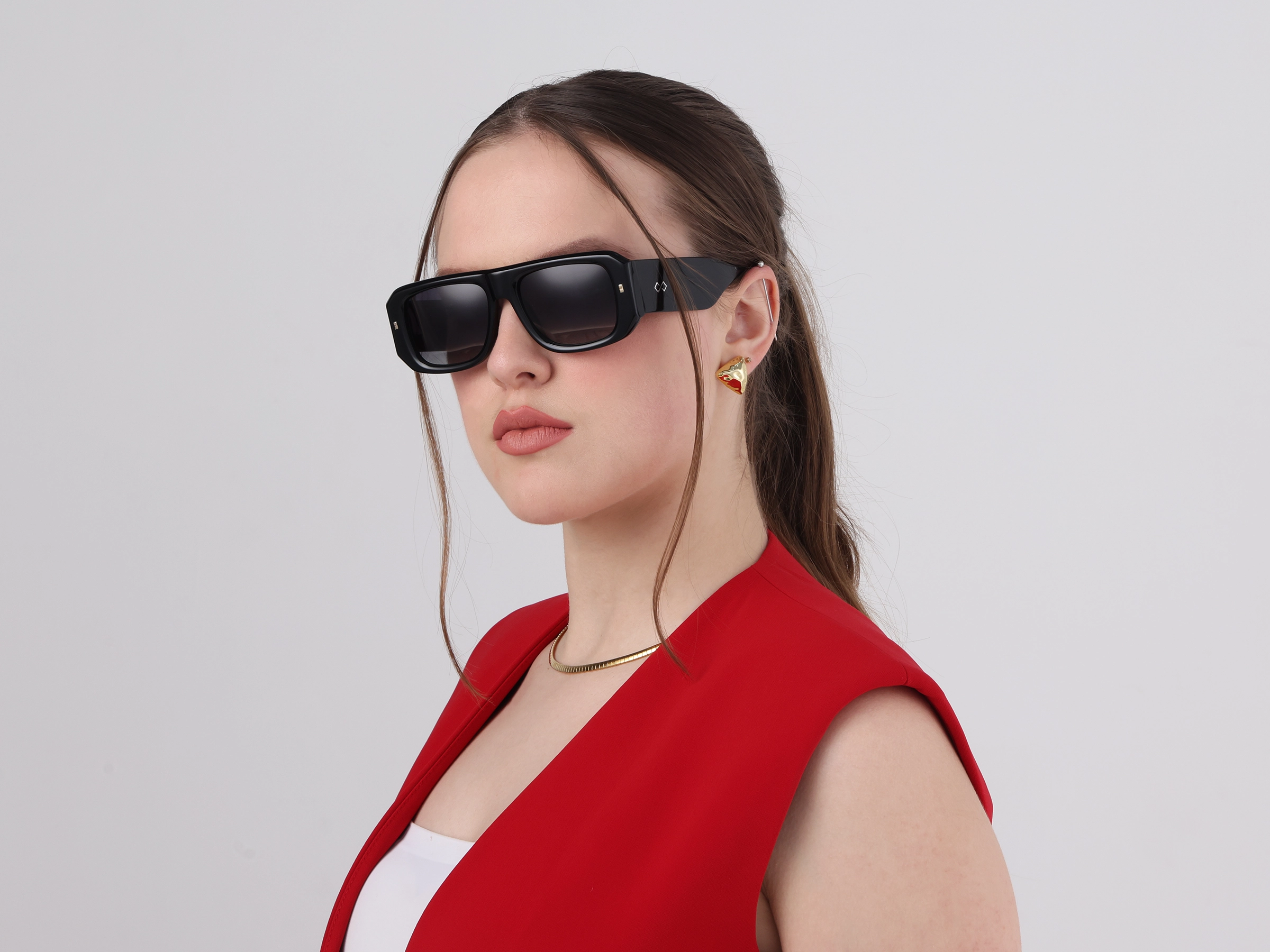 Black Frame With Dark Grey Gradient Sunglasses