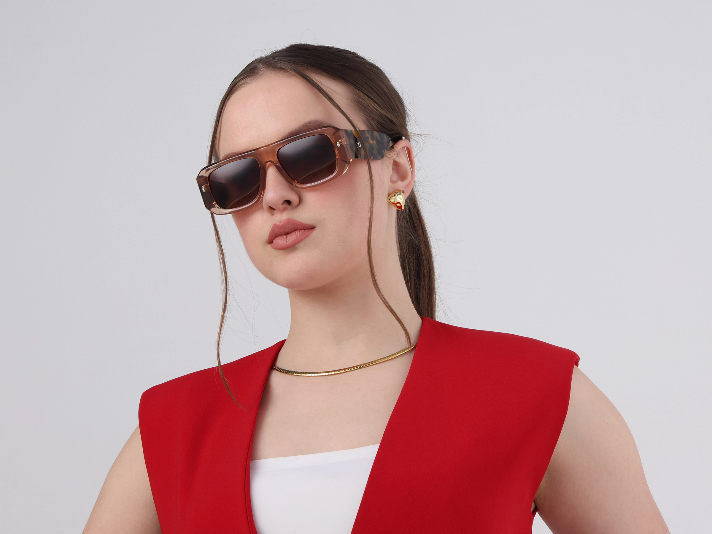Flat Top Brown Gradient Tint Sunglasses