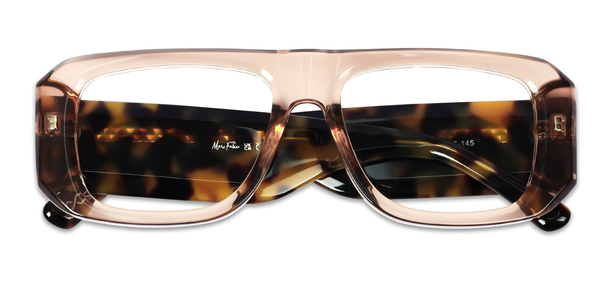 Crystal Peach Flat Top Pilot Glasses
