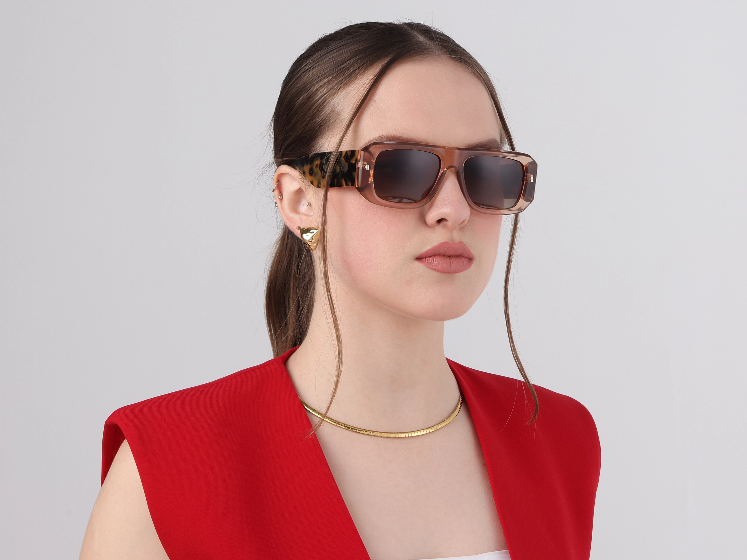 Flat Top Brown Gradient Tint Sunglasses