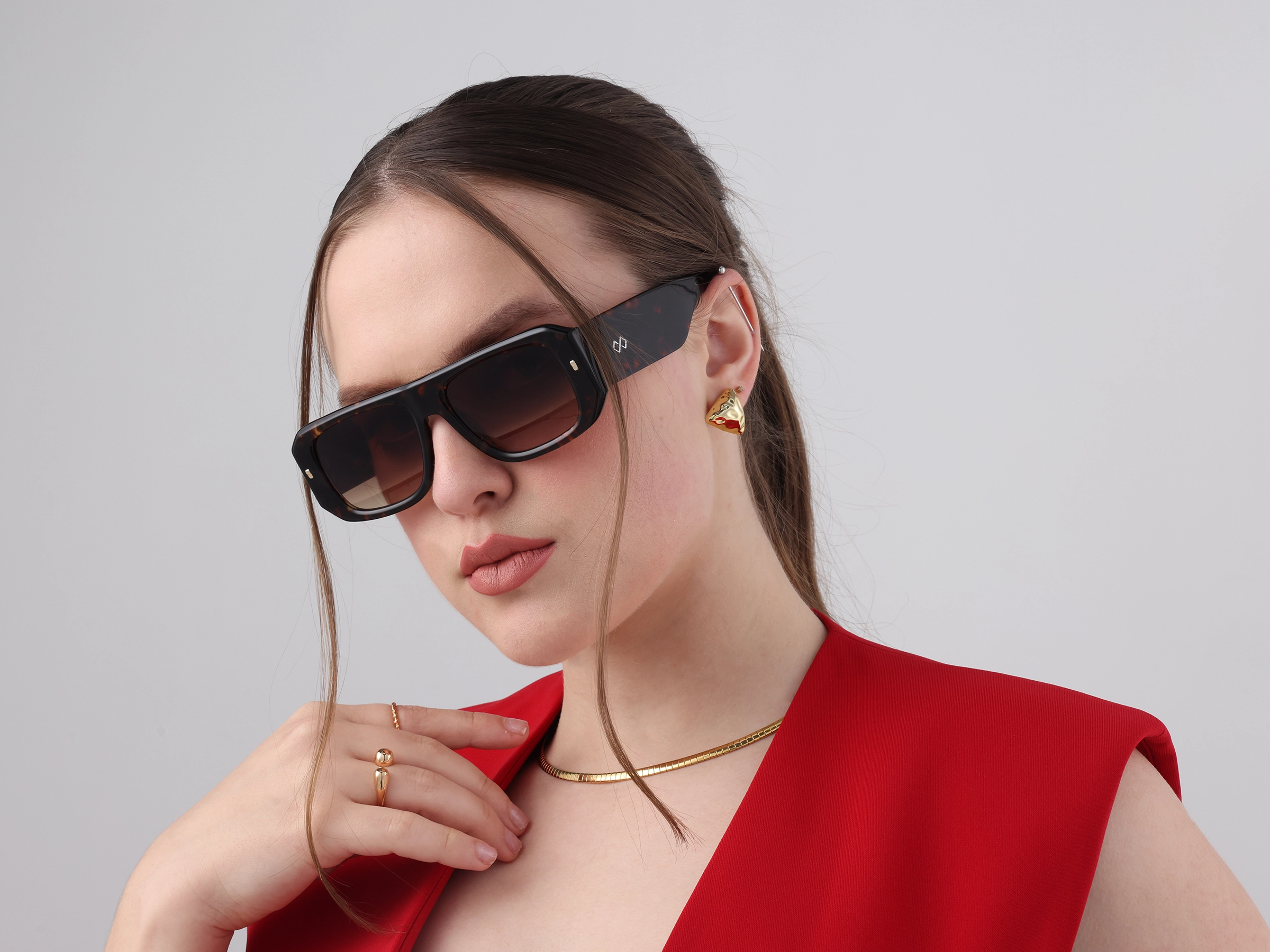Pilot Dark Brown Gradient Tint Sunglasses