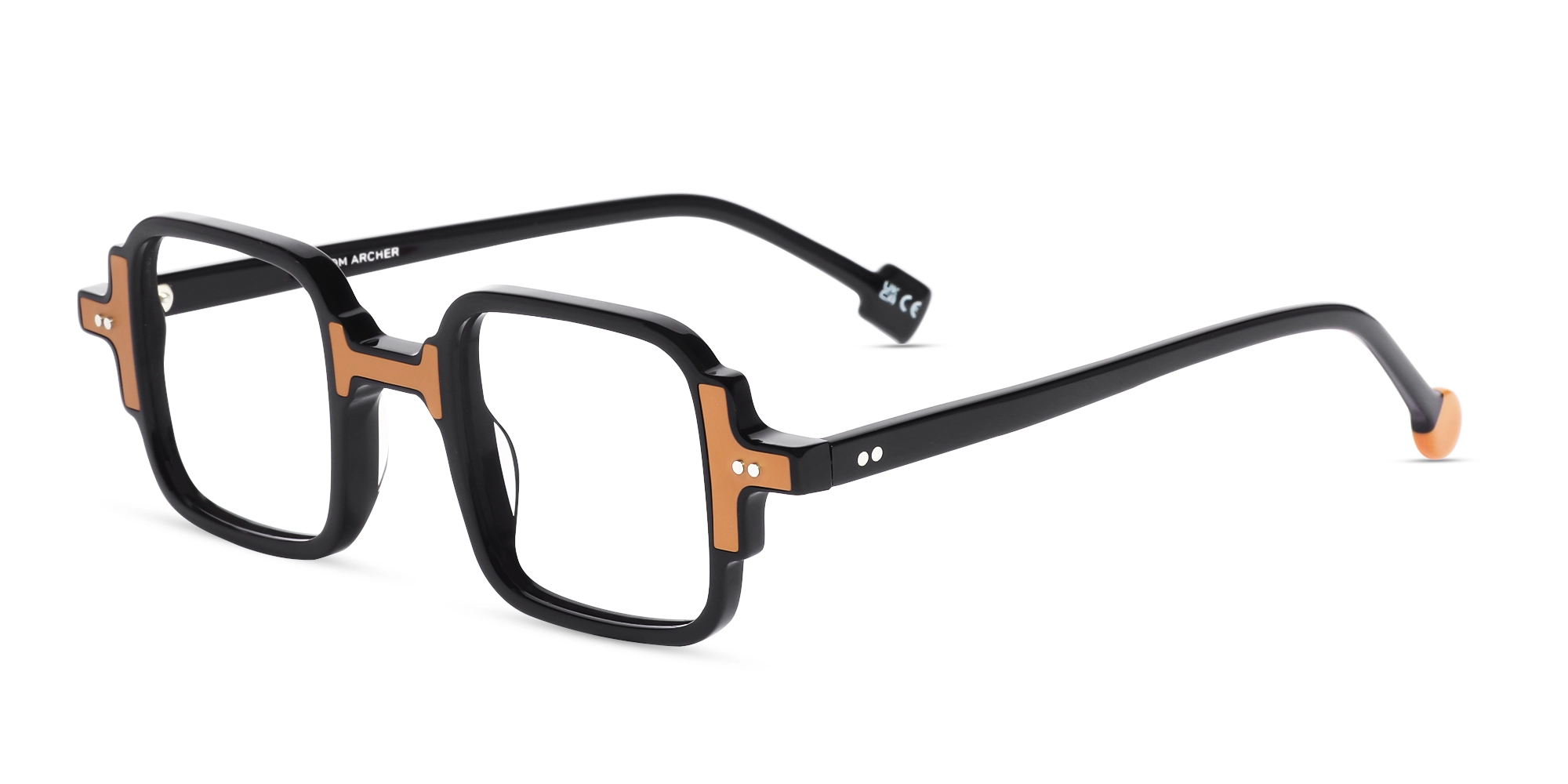 Black & Brown Square Acetate Glasses-3