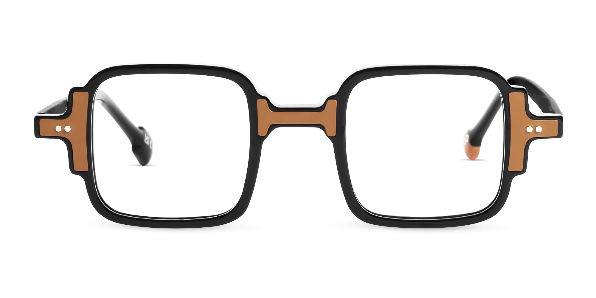 Black & Brown Square Acetate Glasses-1