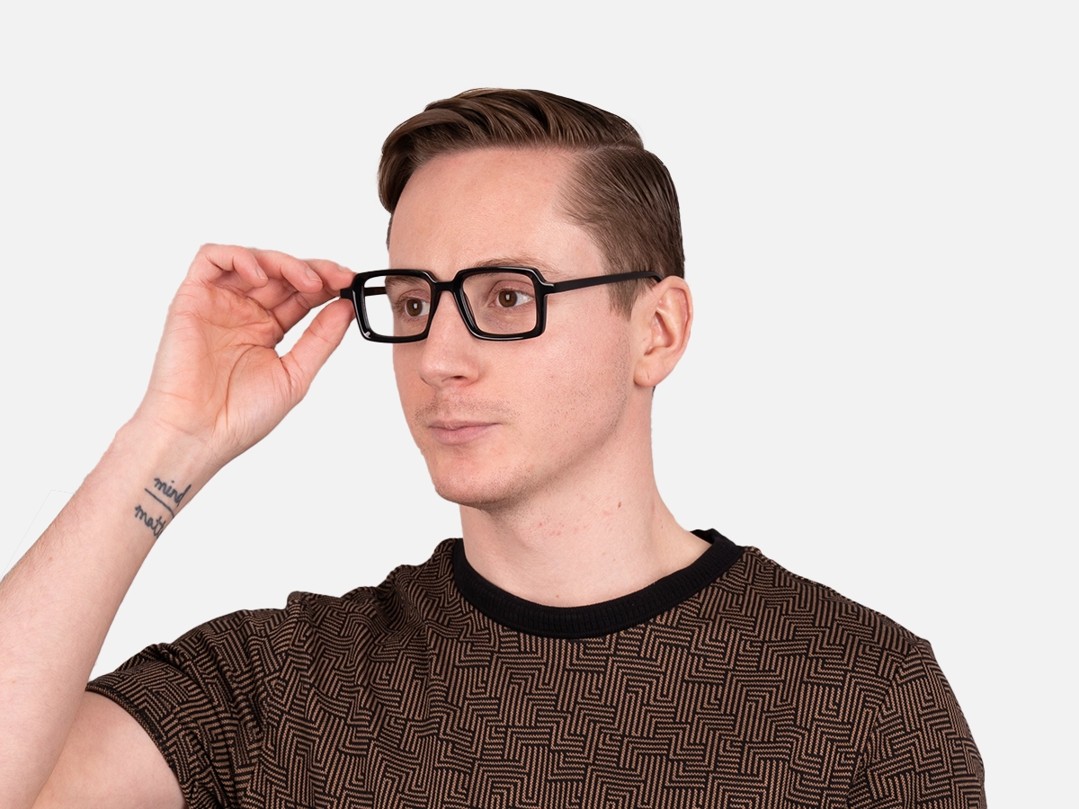 Black Rectangular Eyeglasses- 43