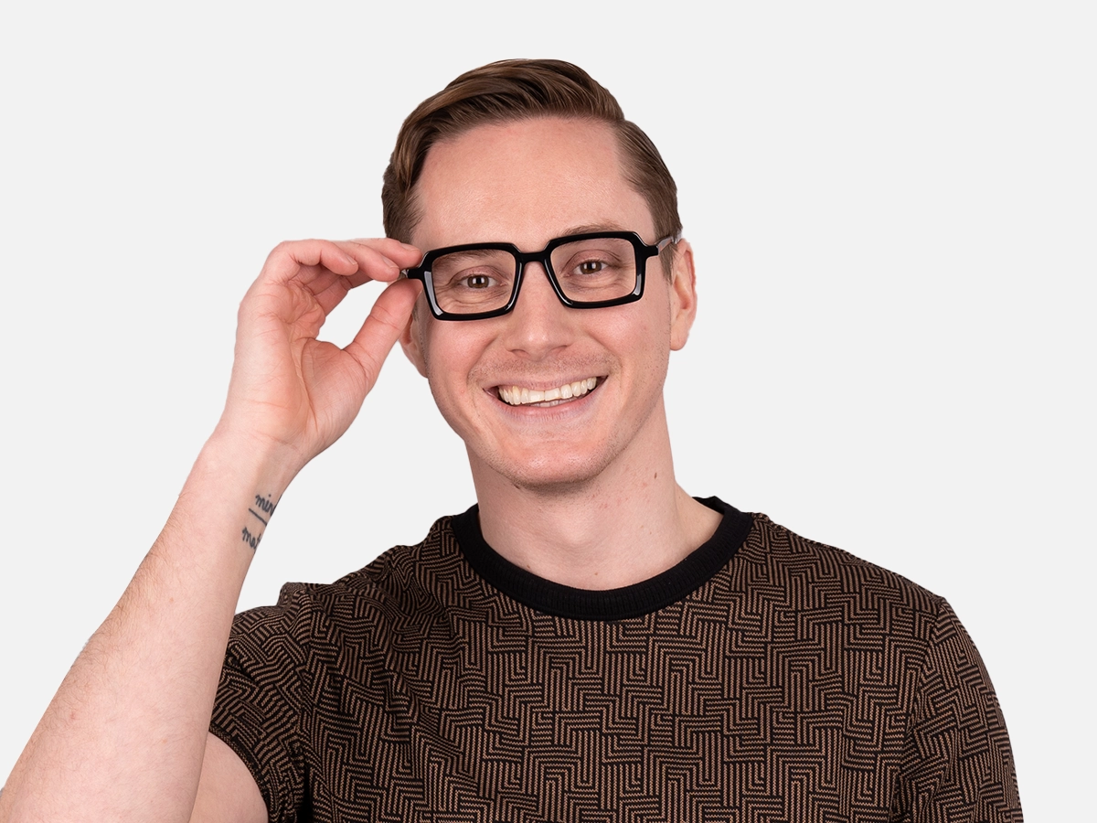 Black Rectangular Eyeglasses- 41