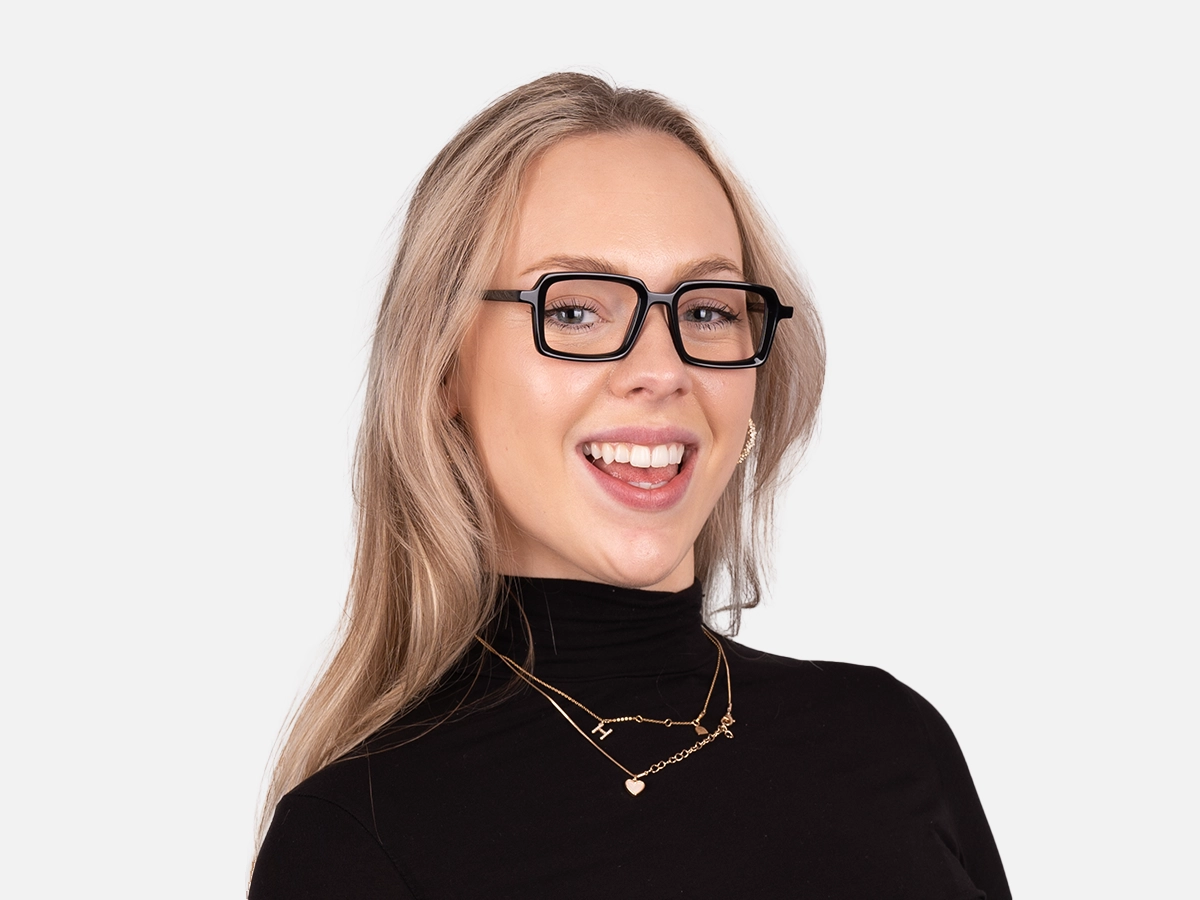 Black Rectangular Eyeglasses- 55
