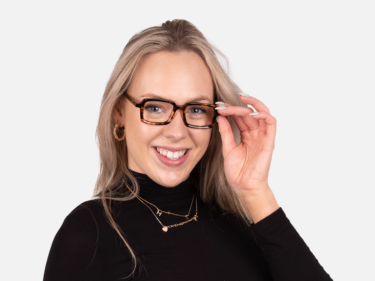 Tortoise Rectangle Eyeglasses- 51