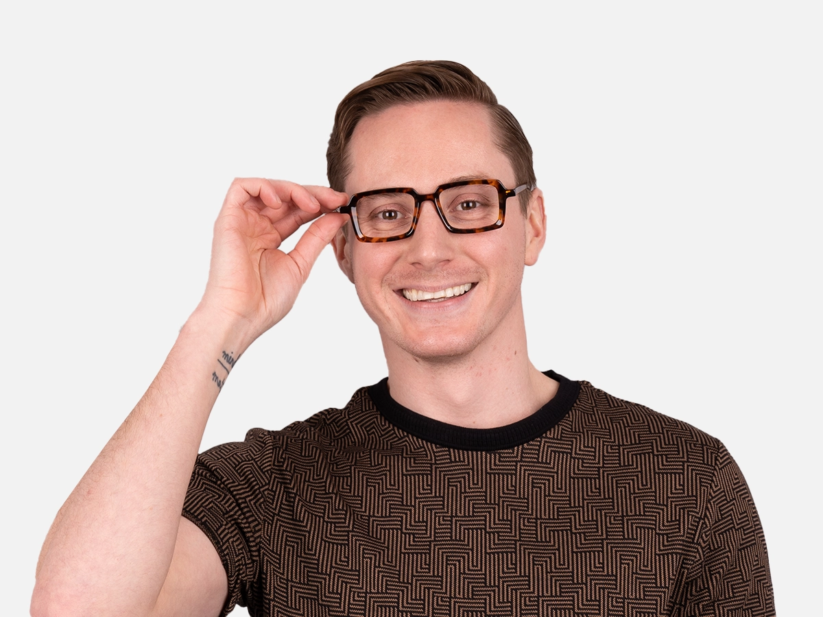 Tortoise Rectangle Eyeglasses- 41