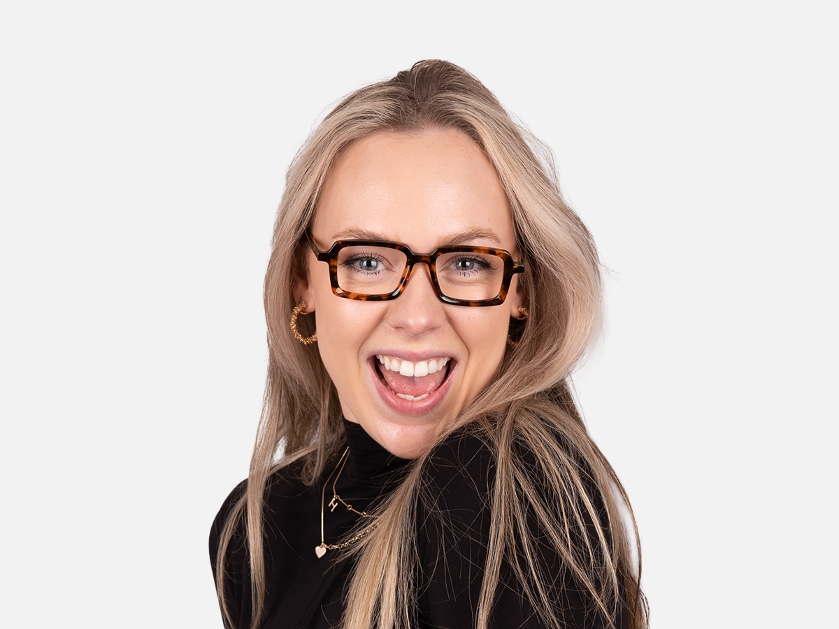 Tortoise Rectangle Eyeglasses- 53