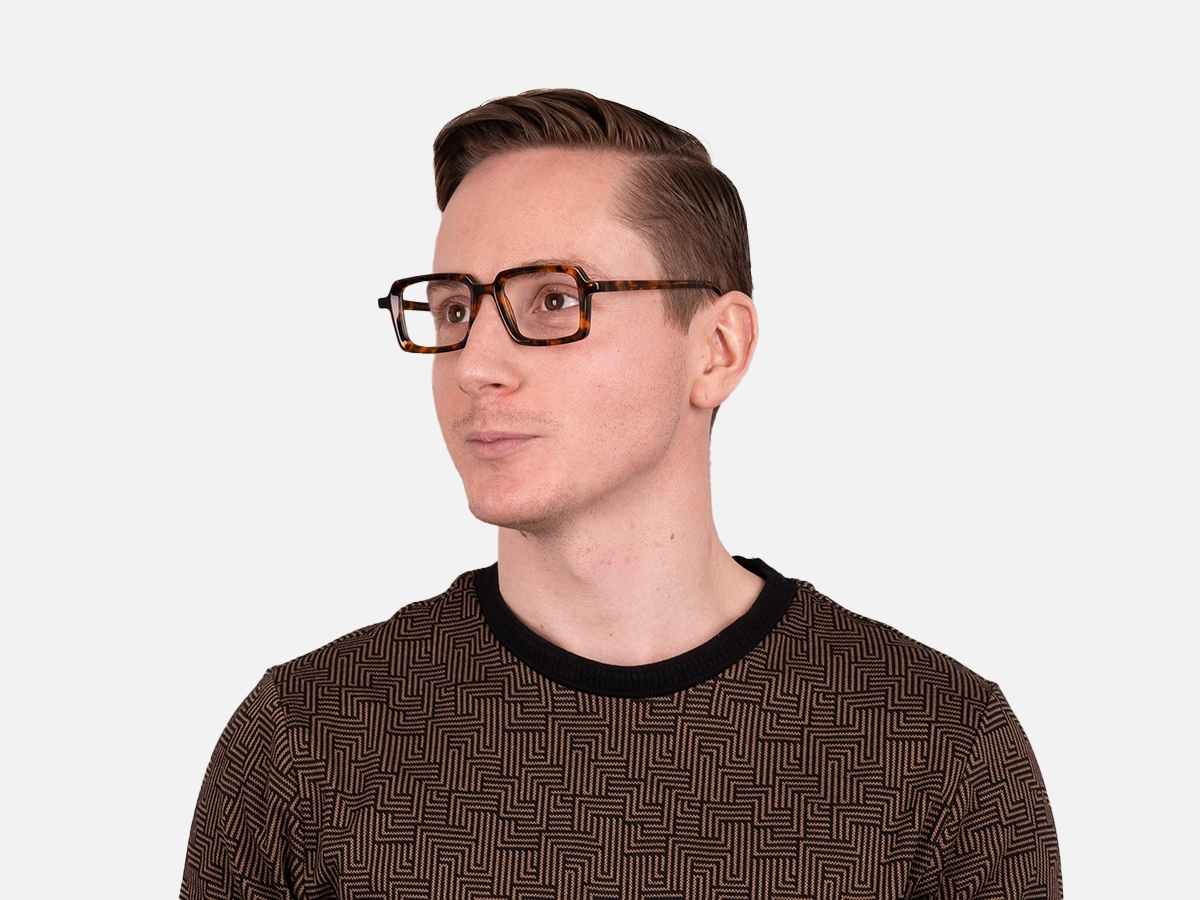 Tortoise Rectangle Eyeglasses- 43