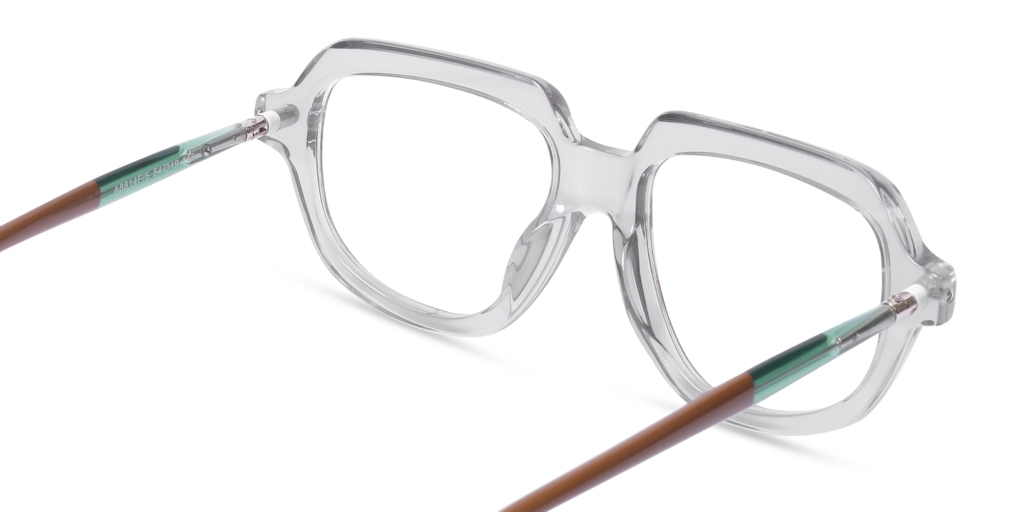 Crystal Silver Grey Oversized Glasses 5