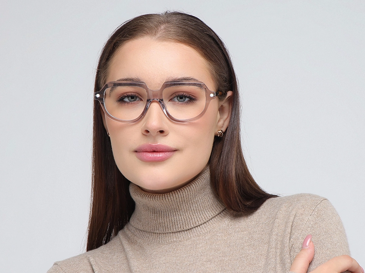 Crystal Silver Grey Oversized Glasses 51