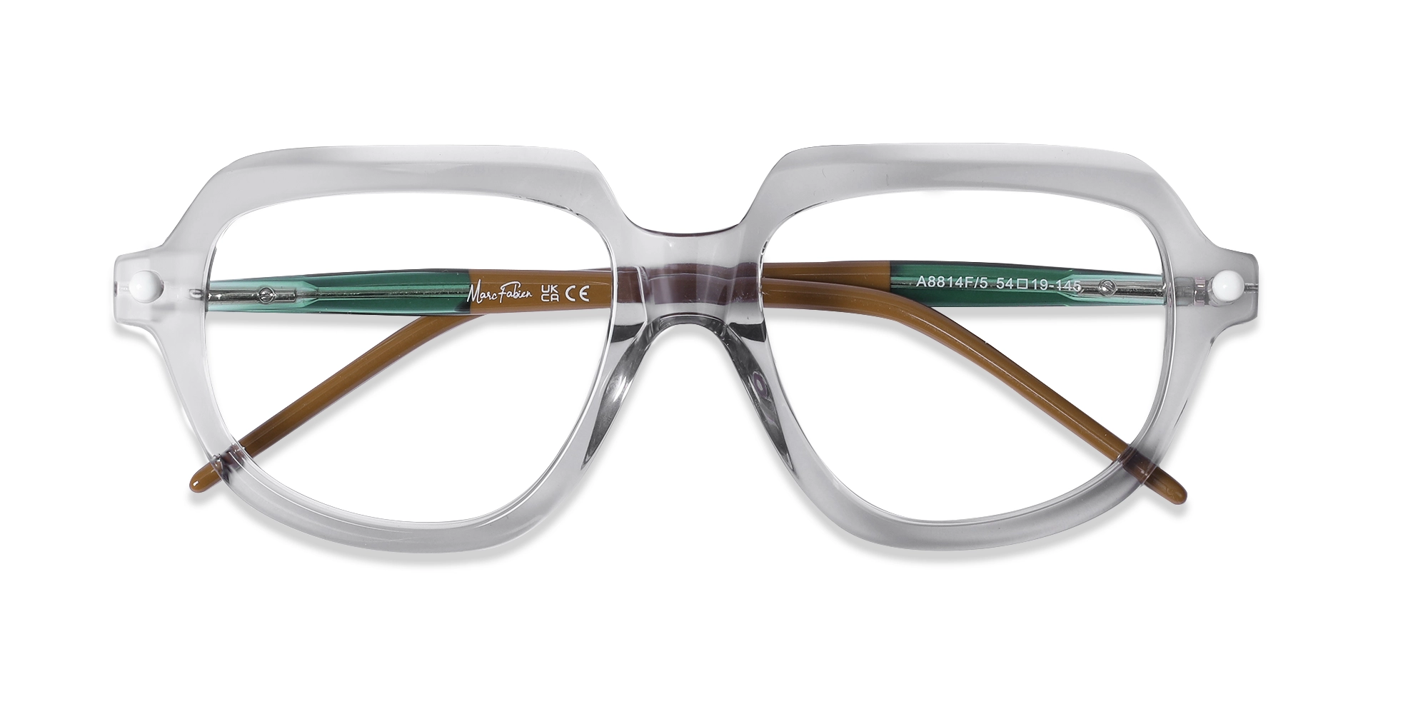 Crystal Silver Grey Oversized Glasses 6