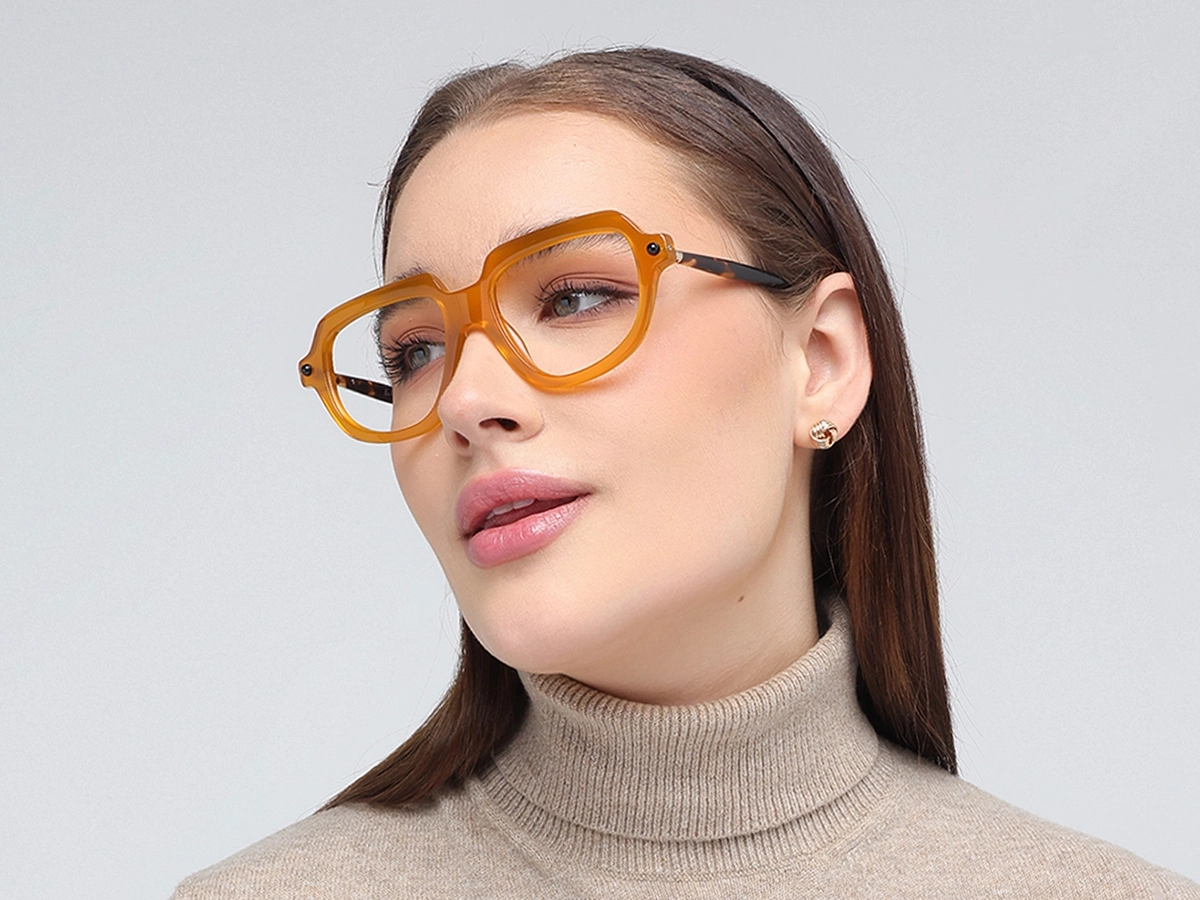 Gold Oversized Glasses 52