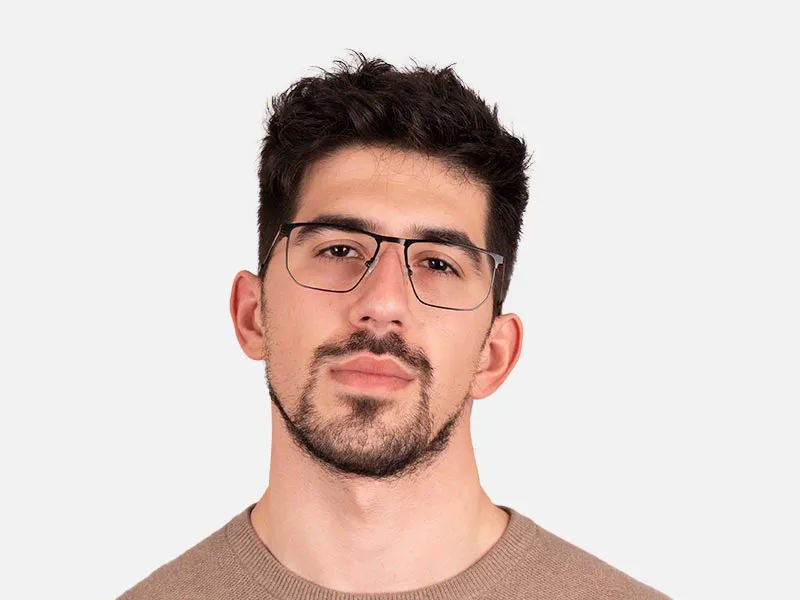 Black Thin Metal Frame Glasses-2