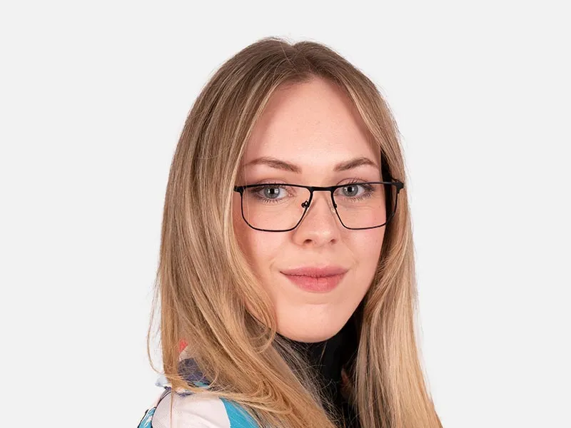 Black Thin Metal Frame Glasses-2