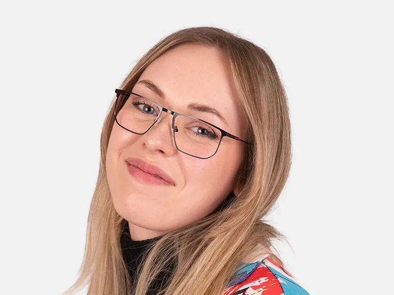 Black Thin Metal Frame Glasses-2