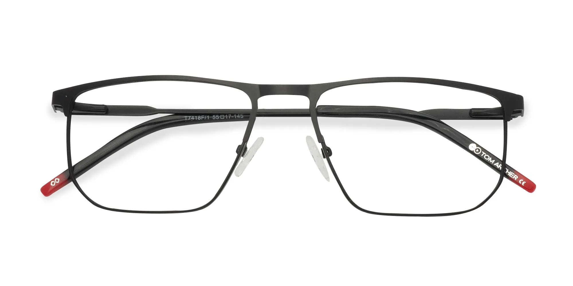 Black Thin Metal Frame Glasses-2