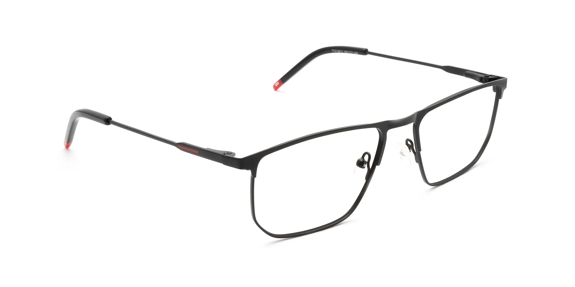 Black Thin Metal Frame Glasses-2