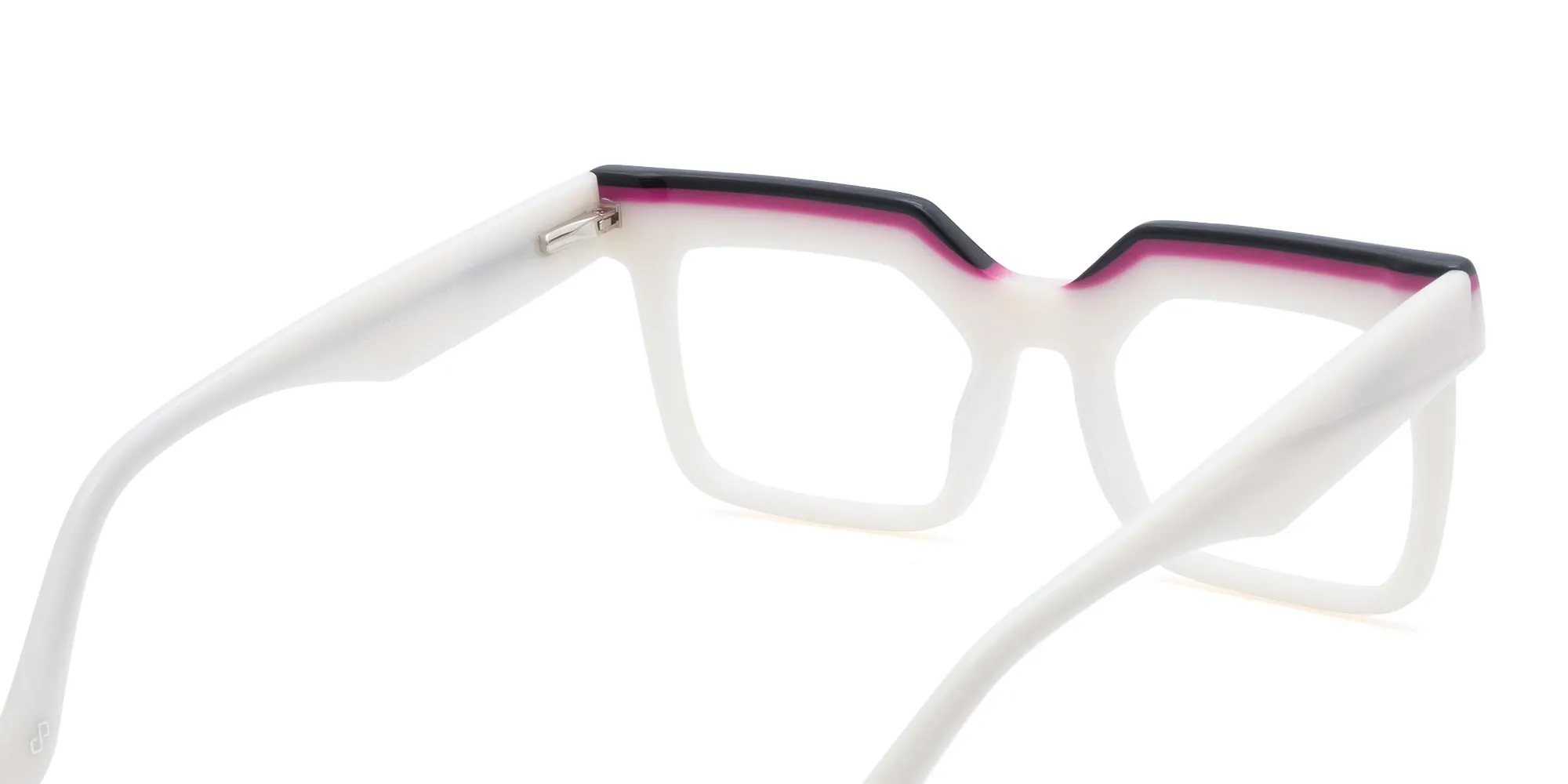 Thick White Frame Glasses-2