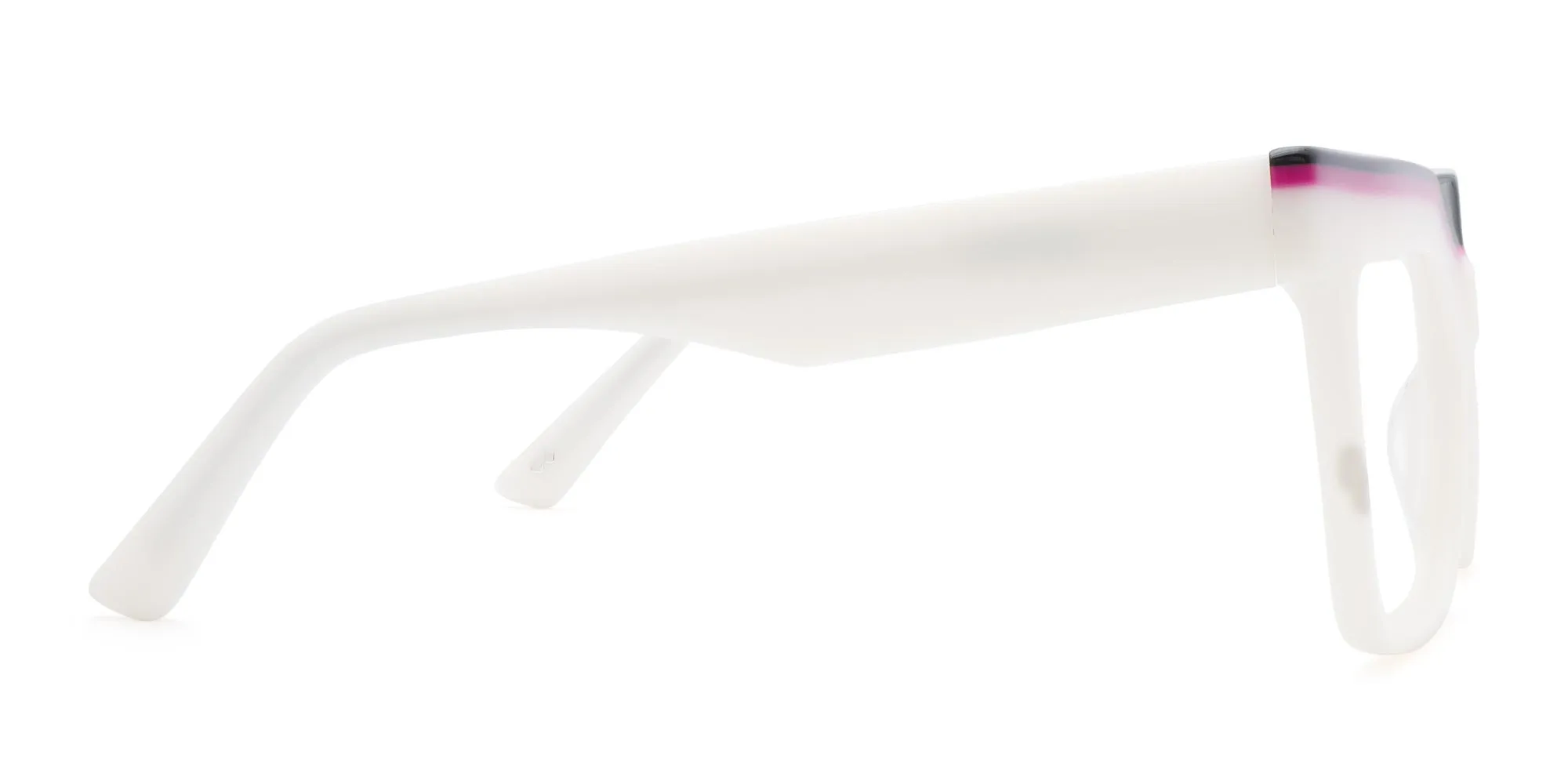 Thick White Frame Glasses-2