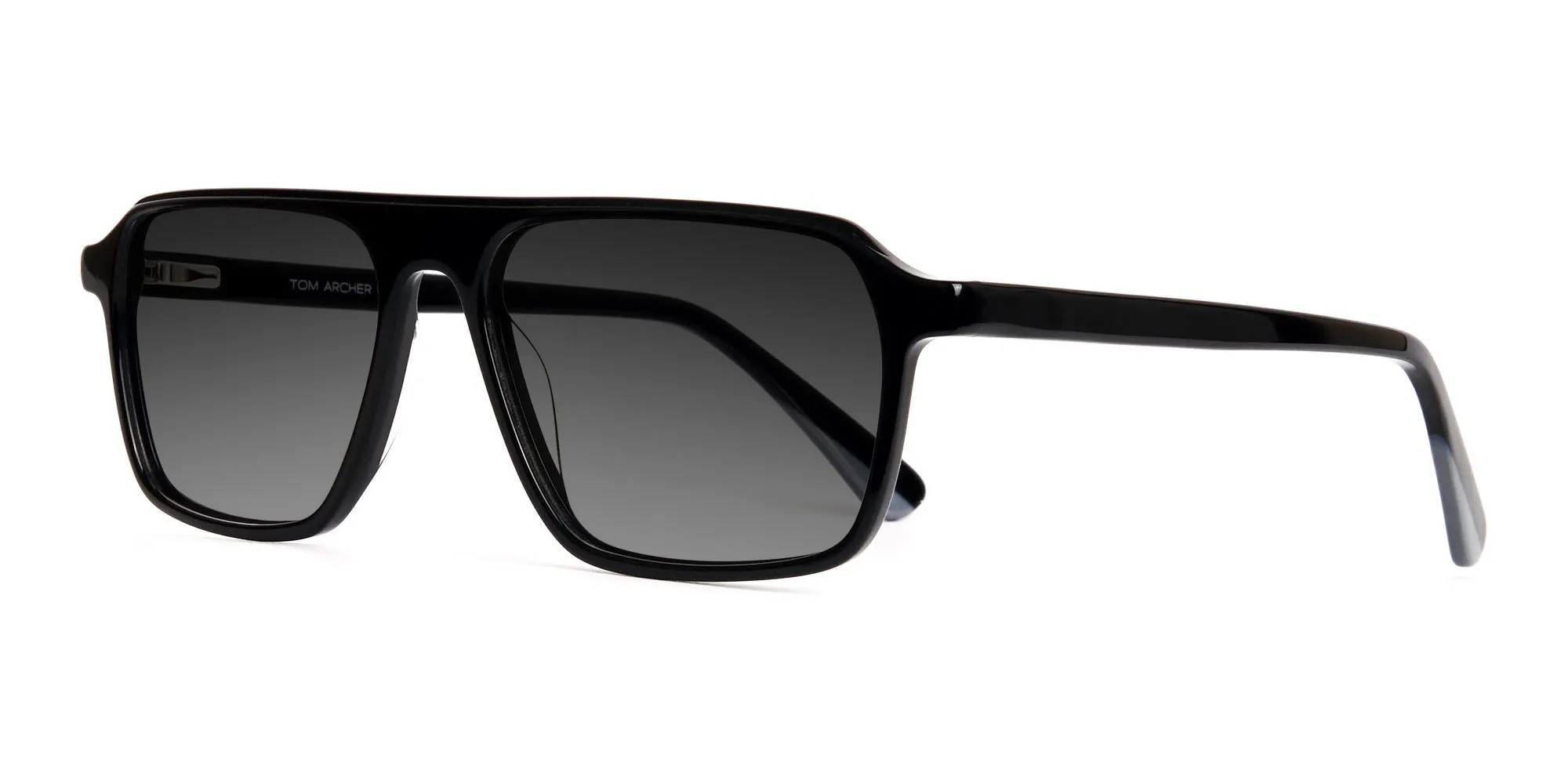 Black Tint Rectangular Sunglasses-2