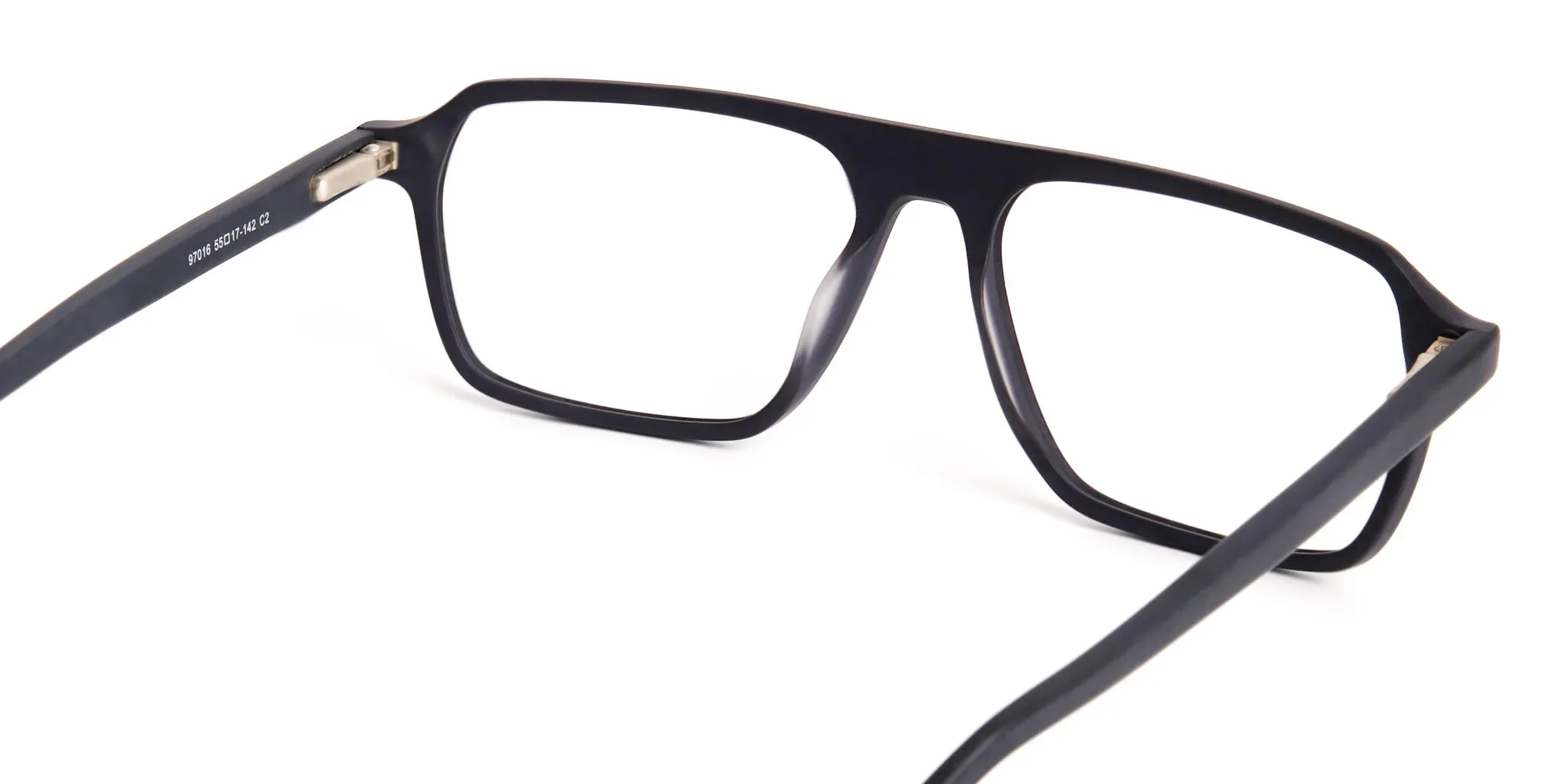 Matte Grey Rectangular Full Rim Glasses frames-2