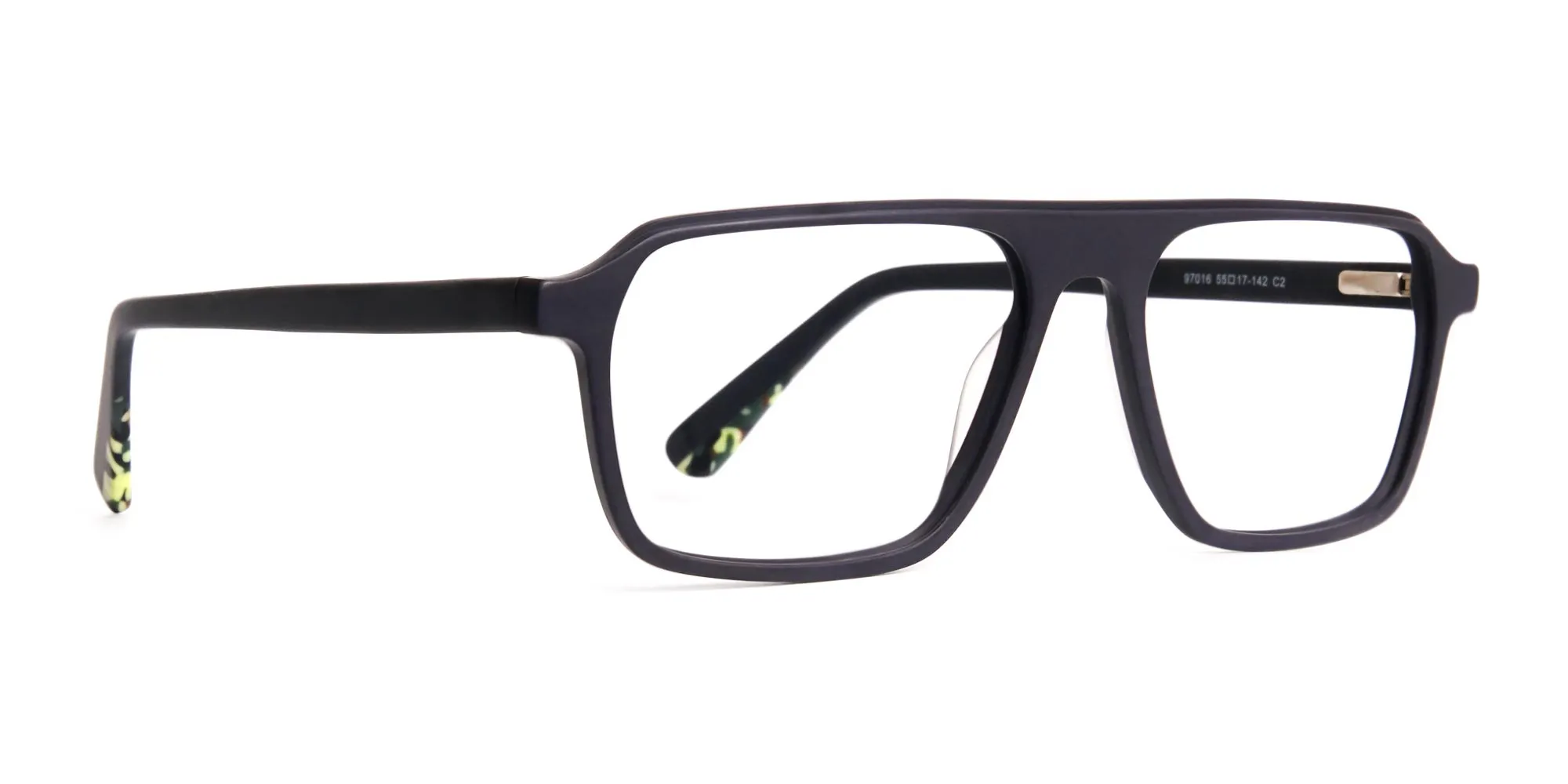 Matte Grey Rectangular Full Rim Glasses frames-2