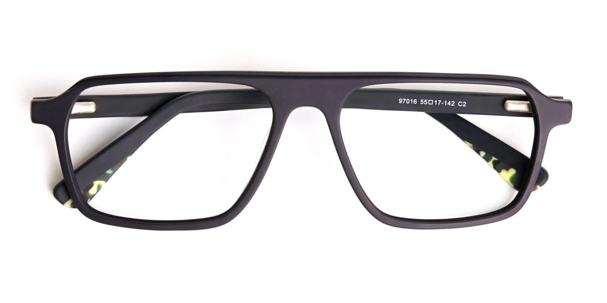 Matte Grey Rectangular Full Rim Glasses frames-2
