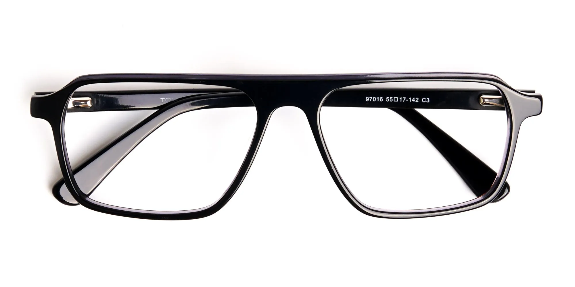 Black and Grey Rectangular Full Rim Glasses frames-2