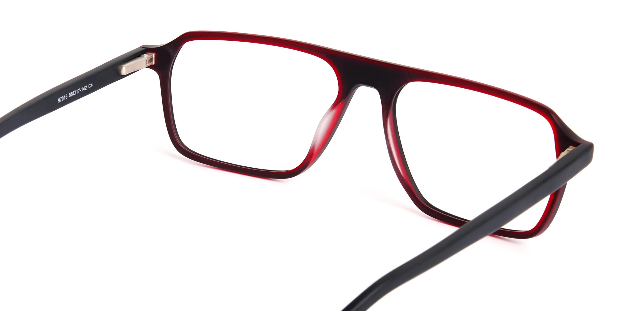 Black and Red Rectangular Full Rim Glasses frames-5