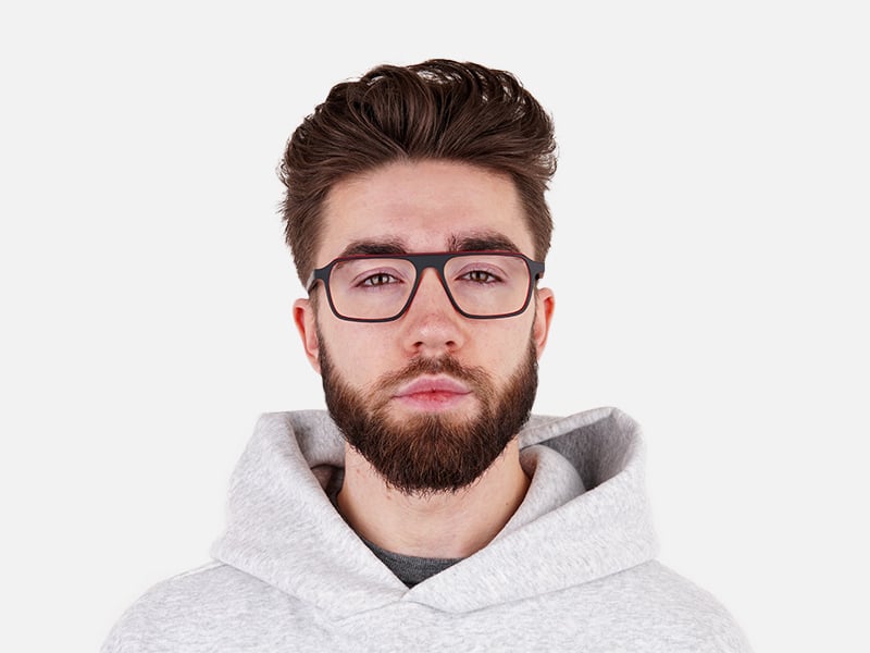 Black and Red Rectangular Full Rim Glasses frames-11