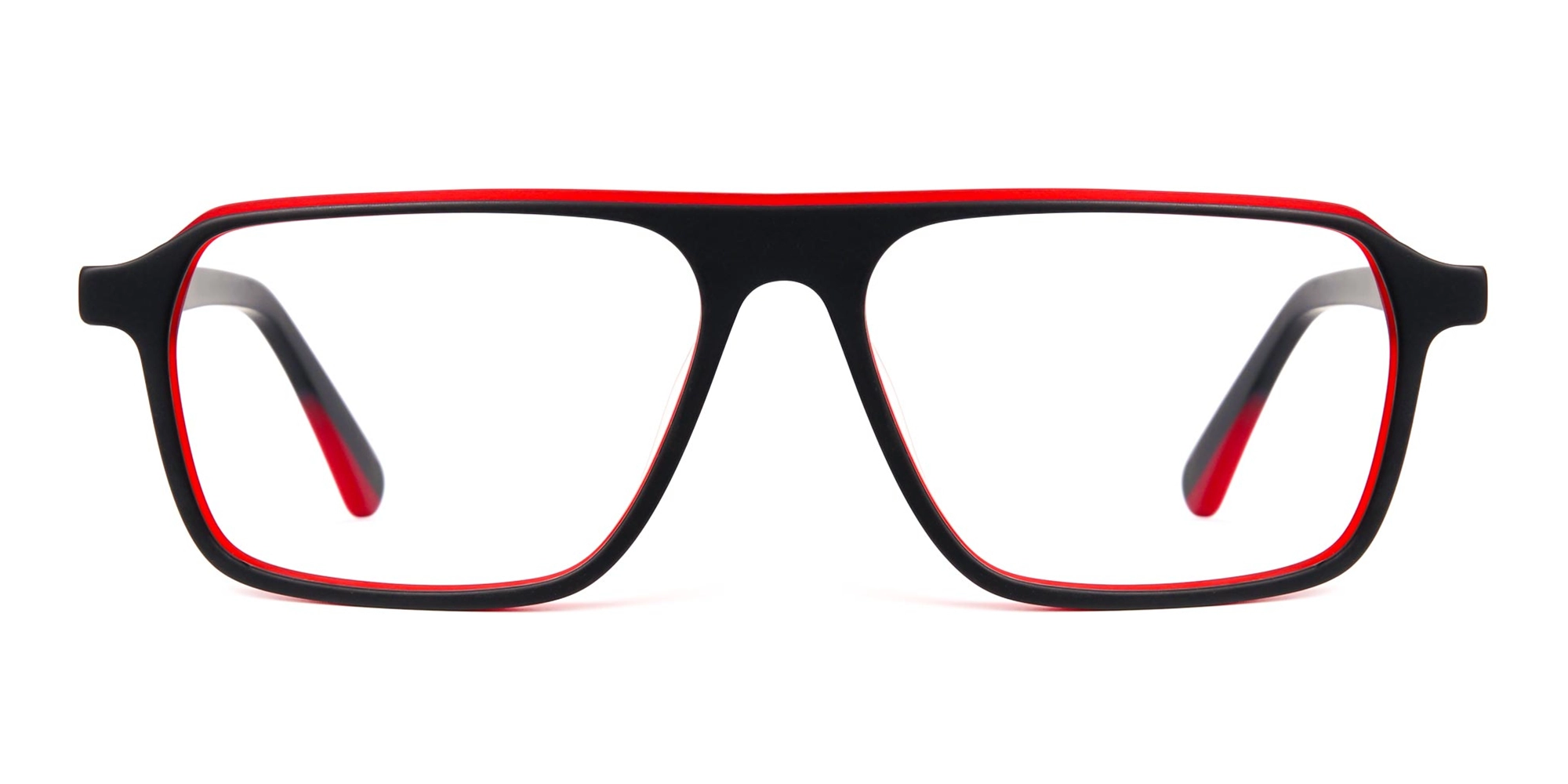 Black and Red Rectangular Full Rim Glasses frames-1 Black and Red Rectangular Full Rim Glasses frames-1