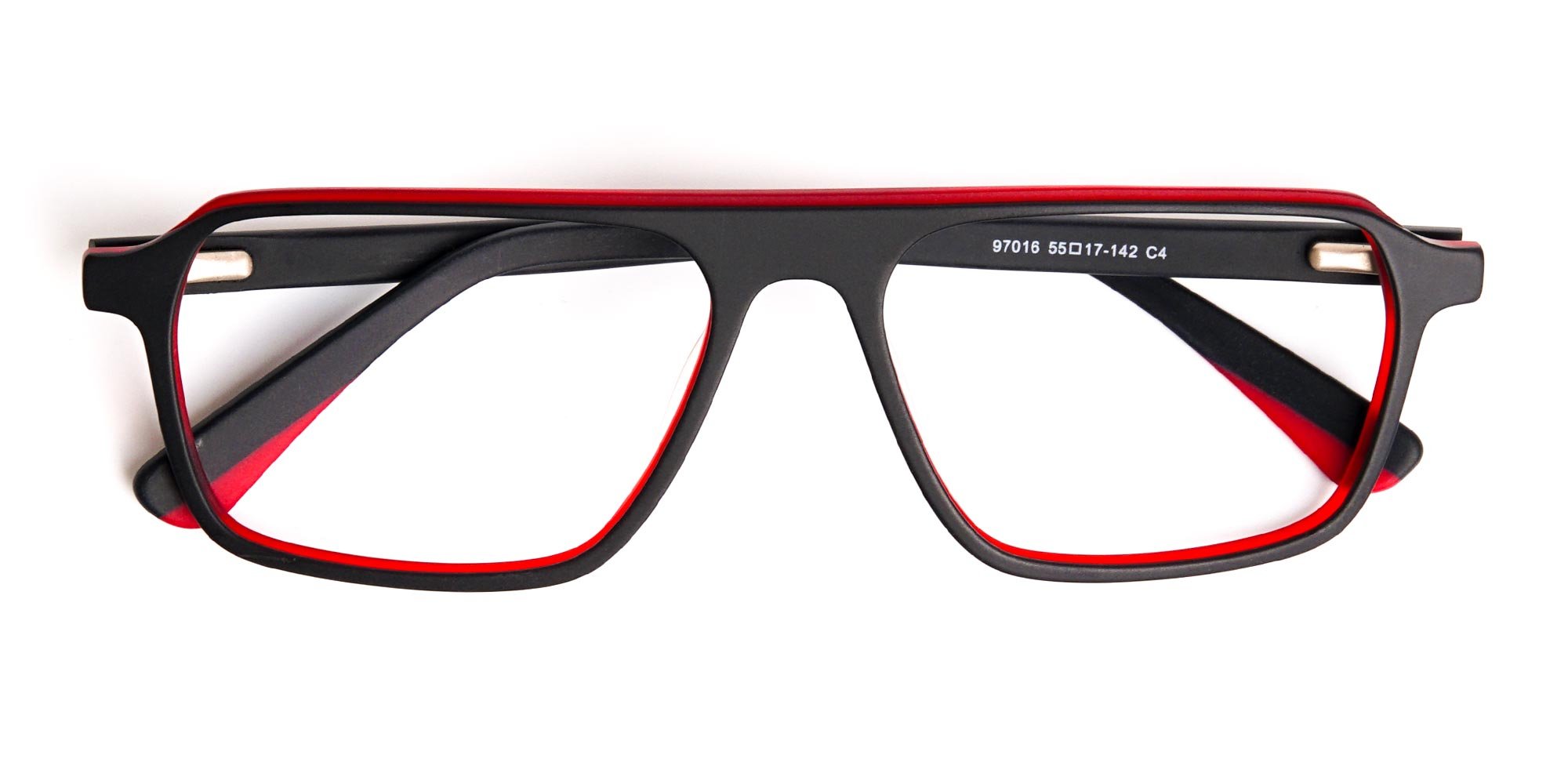 Black and Red Rectangular Full Rim Glasses frames-6