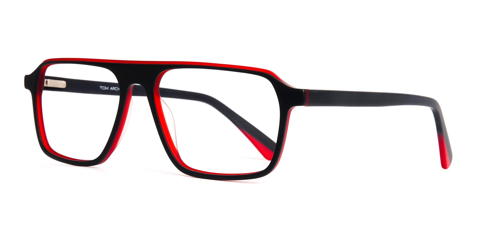 Black and Red Rectangular Full Rim Glasses frames-3