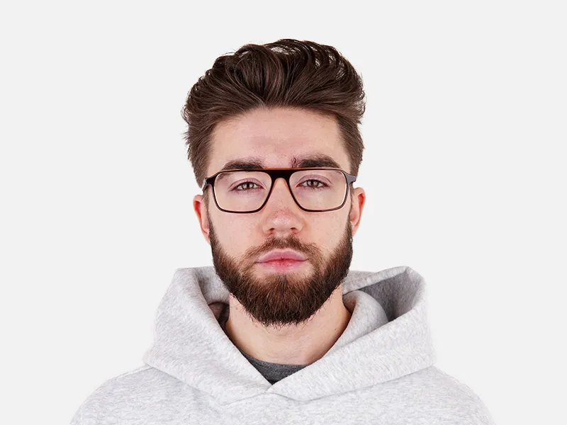 Brown and Black Rectangular Full Rim Glasses frames-2
