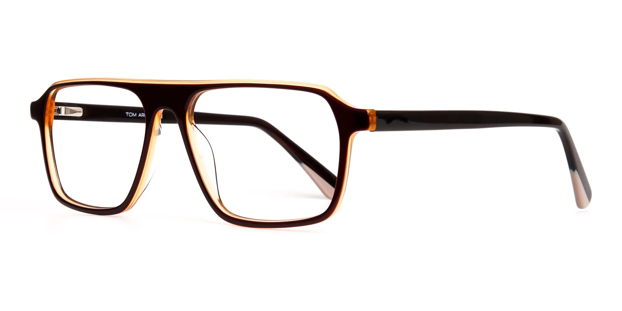 Brown and Black Rectangular Full Rim Glasses frames-2