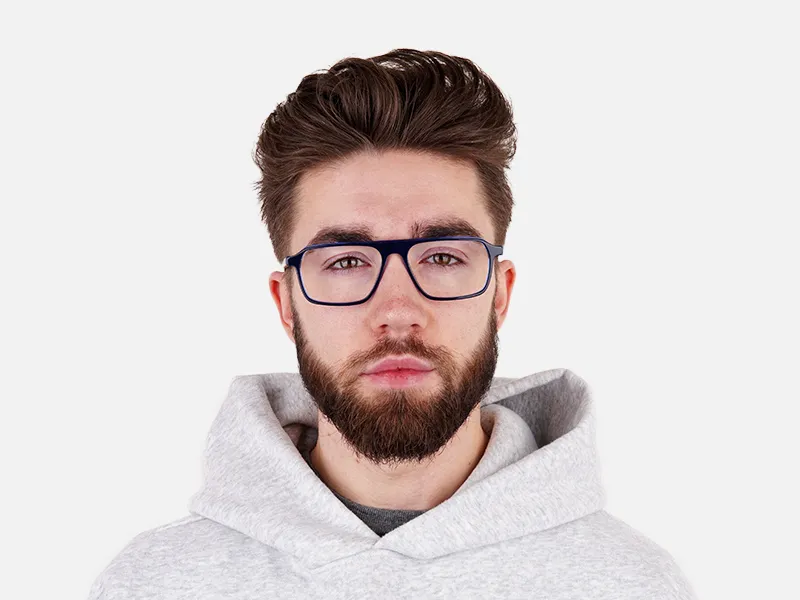 Indigo Blue Rectangular Full Rim Glasses frames-2