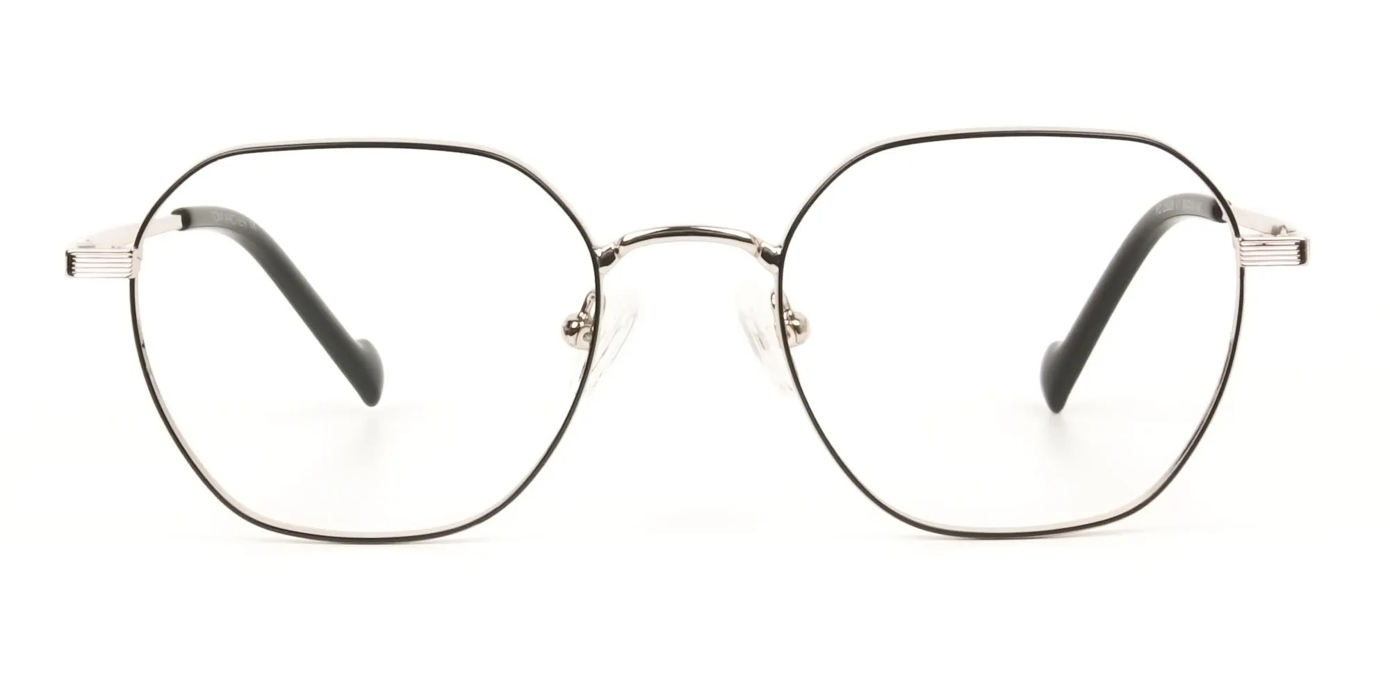 Gold Black Geometric Square Glasses in Metal - 2
