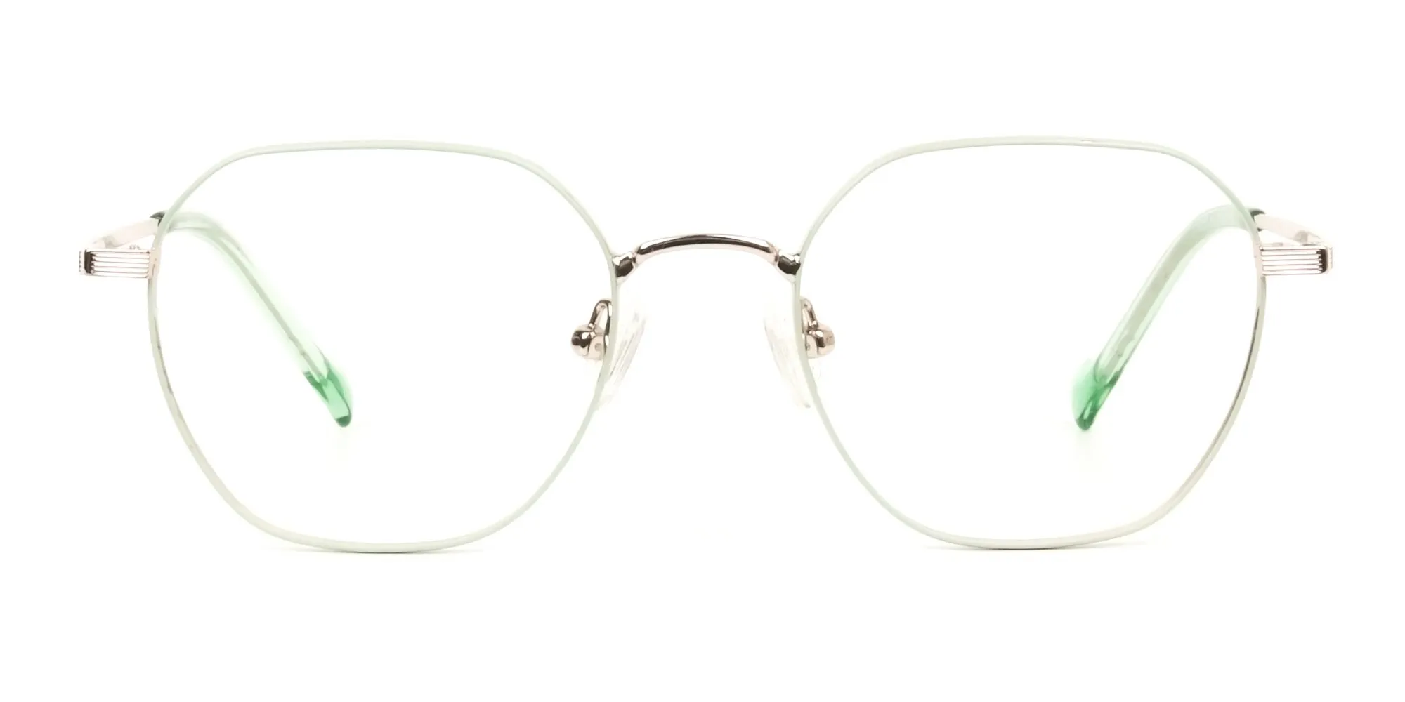 A25026F/2 - Gold and Mint Green Geometric Glasses 
